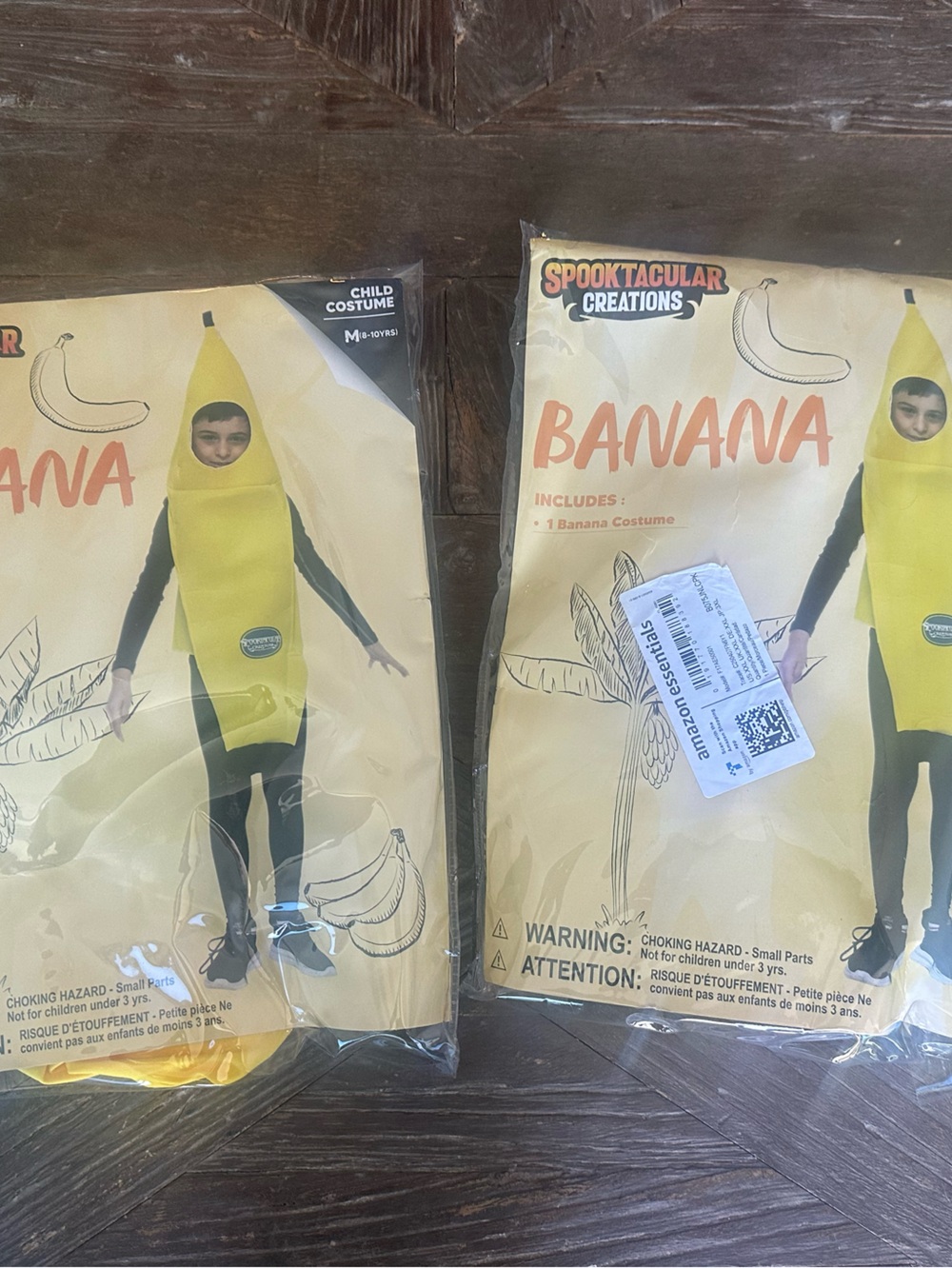 Halloween Yellow Banana Kids Costume  2 Pack - Kids Size 8-10